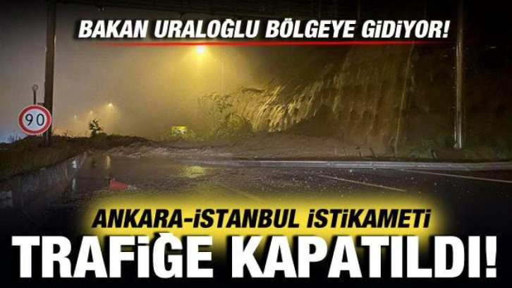 Son dakika: TEM Otoyolu'nda heyelan! Ankara-İstanbul istikameti trafiğe kapatıldı!
