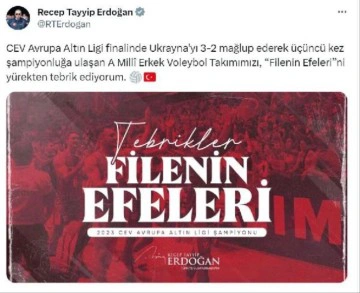 Cumhurbaşkanı Erdoğan, A Milli Erkek Voleybol Takımı'nı tebrik etti